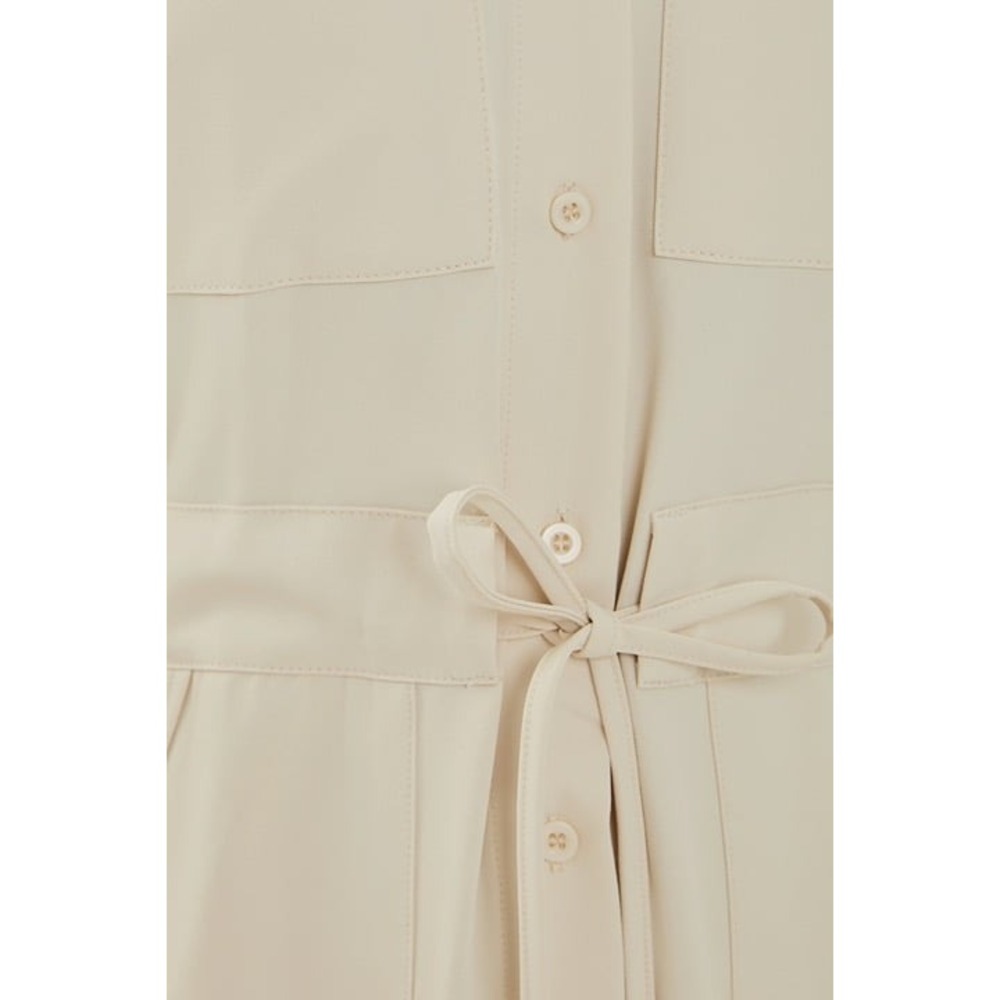 KLARRA STUDIOS NWOT BELTED BUTTON UP MIDI SHIRT DRESS IN IVORY Sz:Sm Ret$1 - Picture 7 of 8